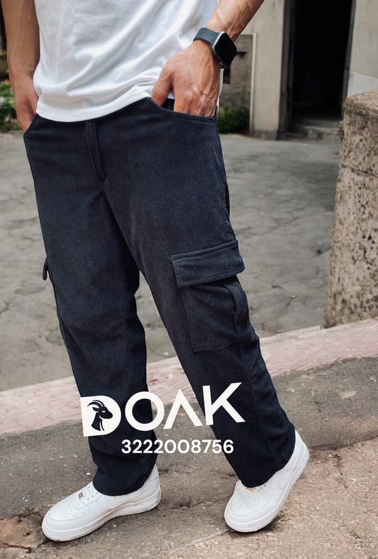 Pantalon cargo tela pana